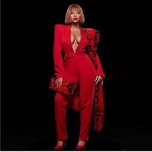 Adidas x Ivy Park Power Red Knit Jumpsuit NWT